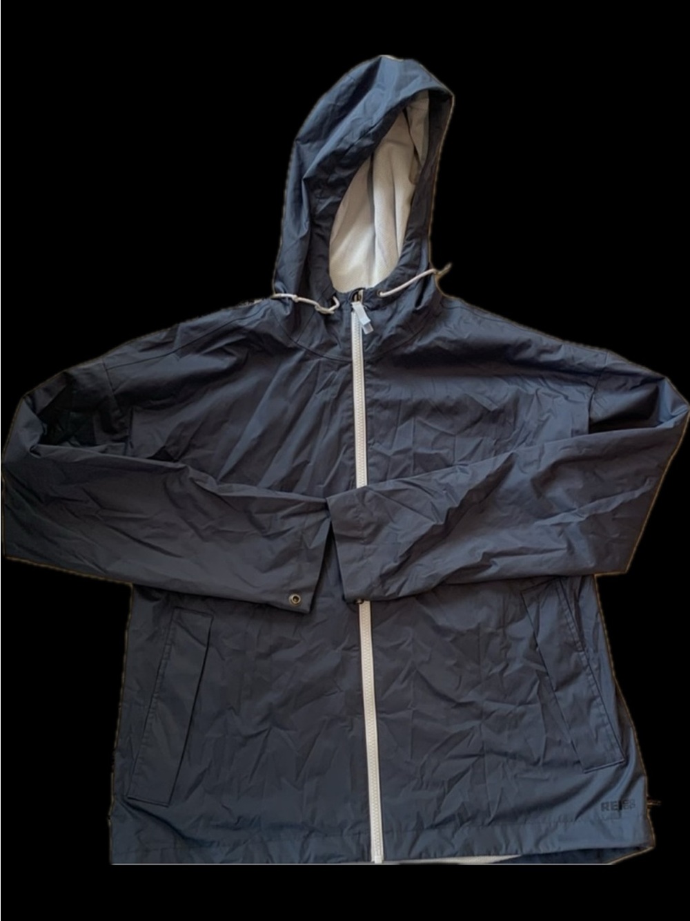 REI Co-Op hooded rain / windbreaker jacket-  Small - Navy Blue / Steel Blue
